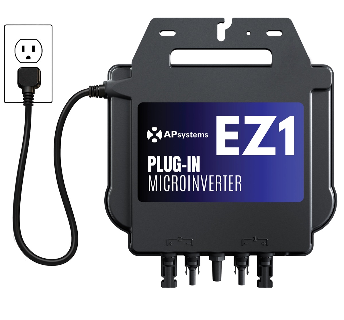 APsystems EZ1 plug-in microinverter product image.